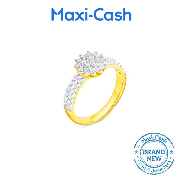 Diamond Sun Burst Ring in 18k Yellow Gold