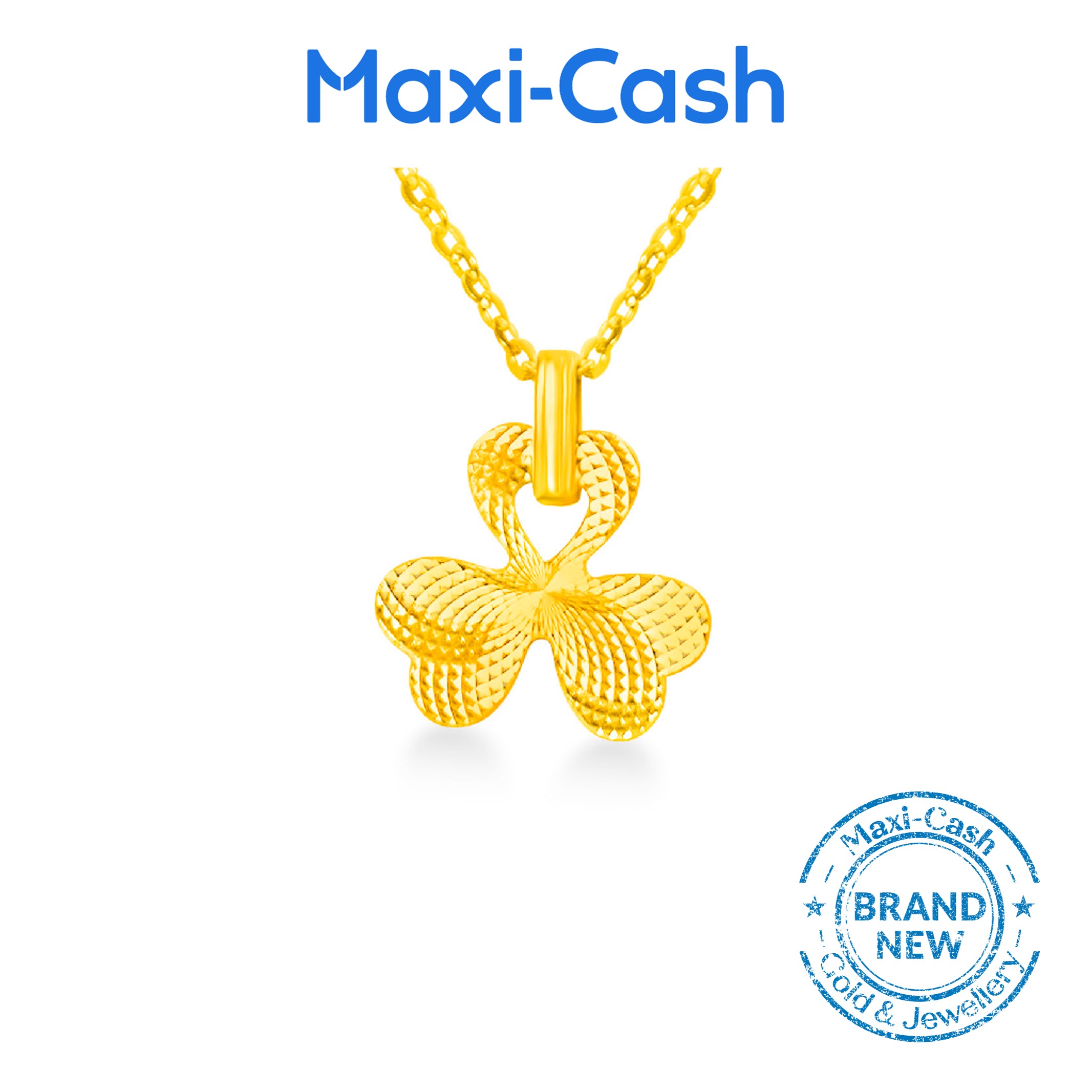 Heart Clover Necklace in 916 Gold - Image 2