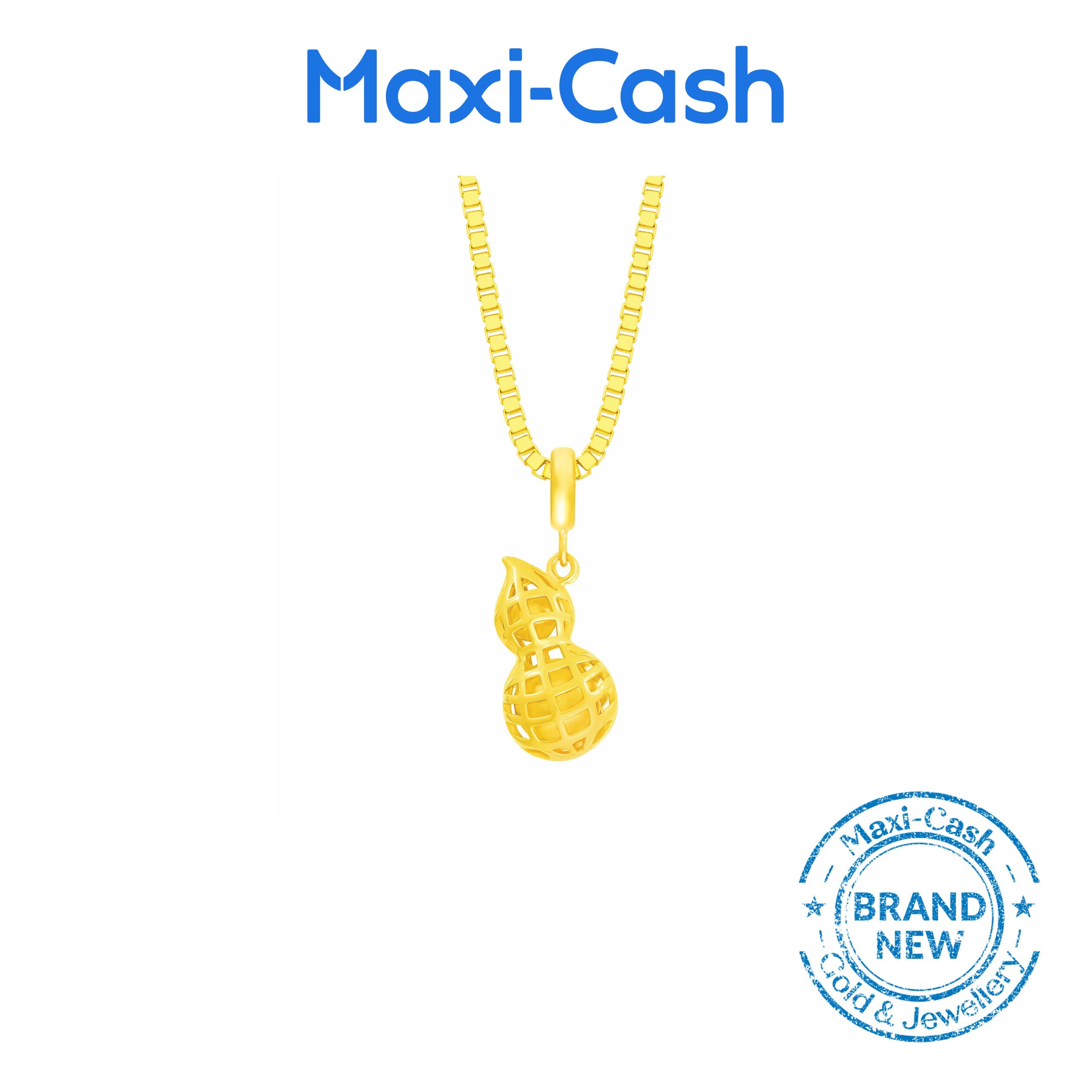 Longevity Peanut Pendant in 916 Gold Design 1