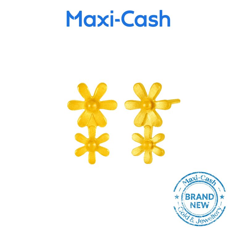 Daisy Delight Earrings in 999 Gold