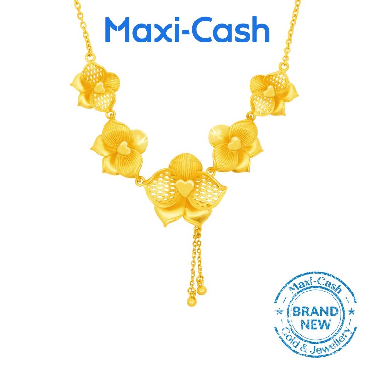 Orchid Elegance Necklace in 999 Gold