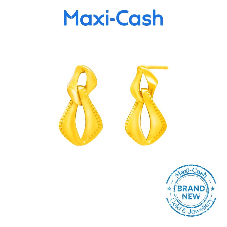 Gold Interlace Earrings in 916 Gold