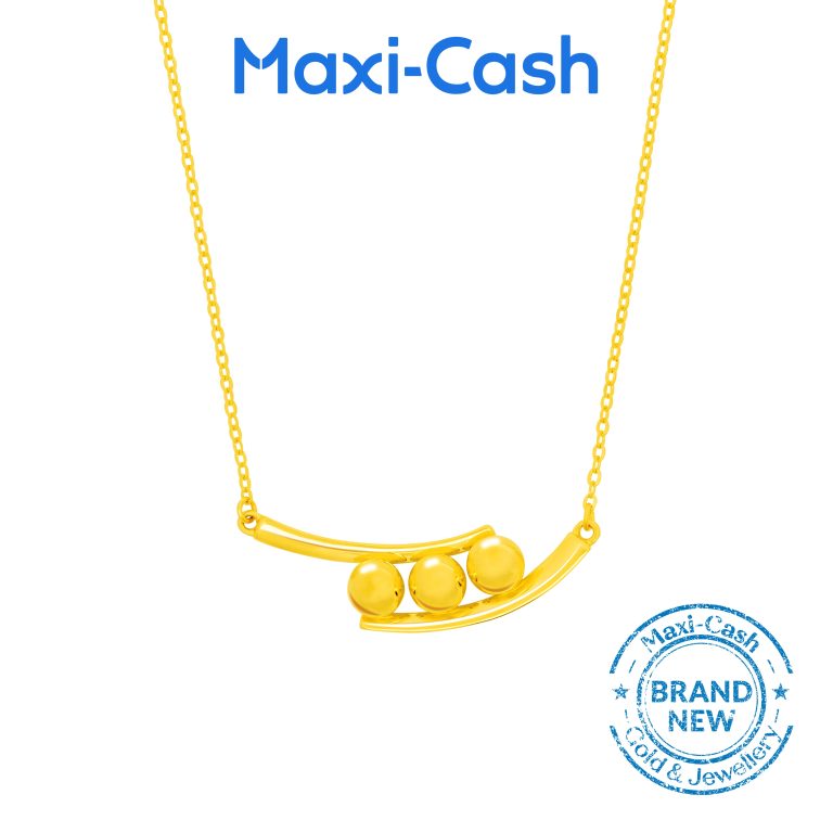 Trio Beads Necklace in 916 Gold