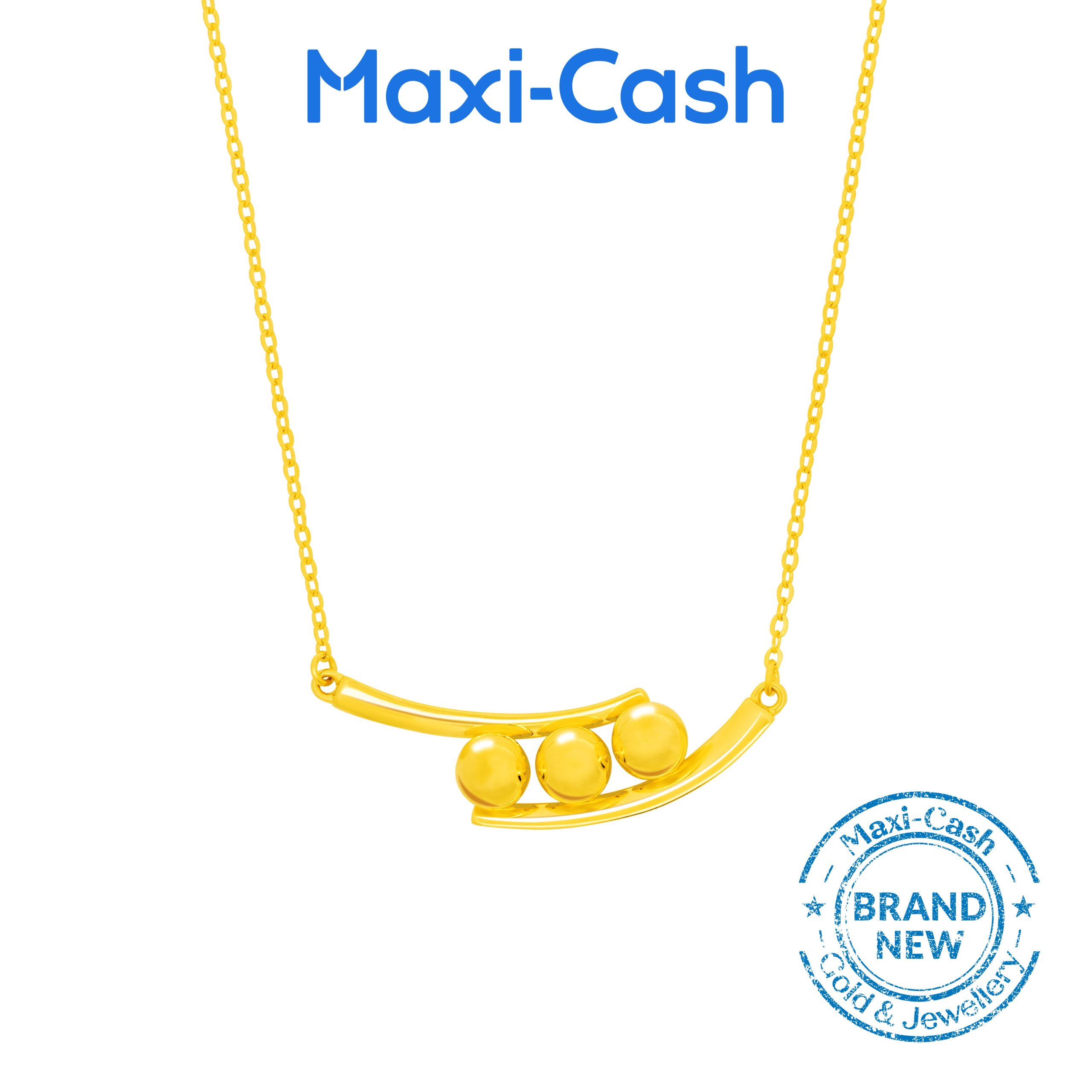 Trio Beads Necklace in 916 Gold