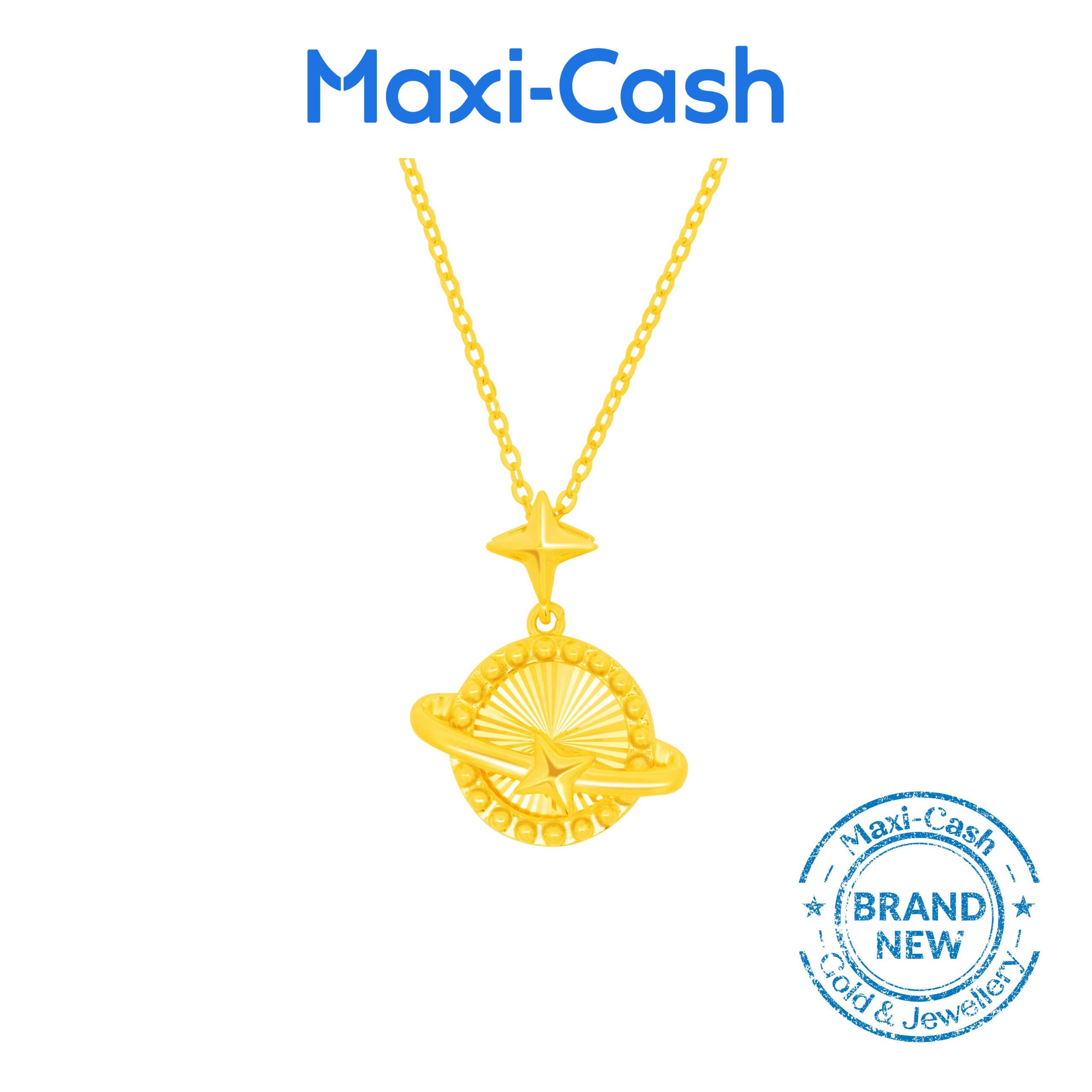 Golden Planet Necklace in 916 Gold