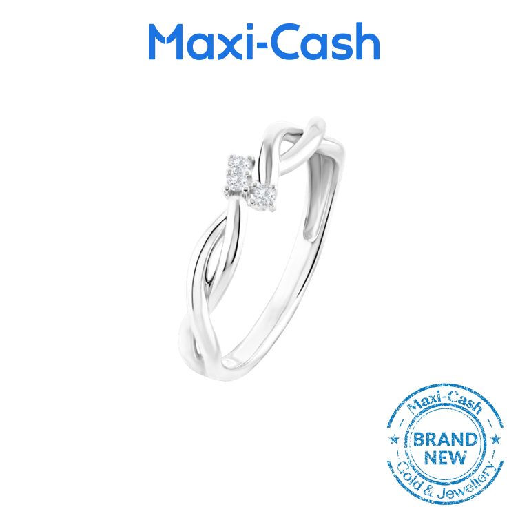 Diamond Intertwined Love Ring in 14K White Gold