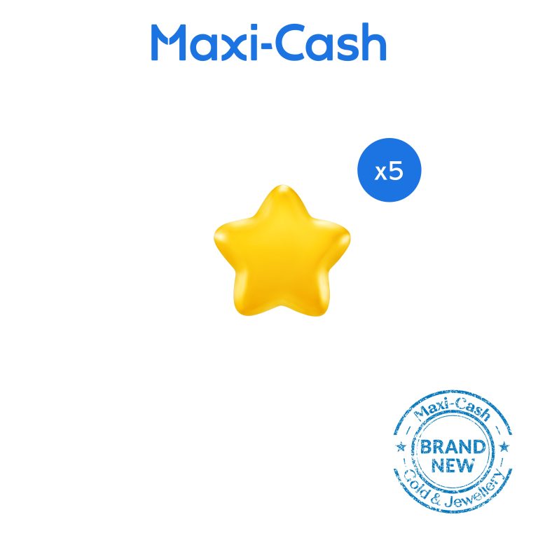 1gm Petite Star (Gold Bean) in 999 Gold [Bundle of 5 - Bottle Included]