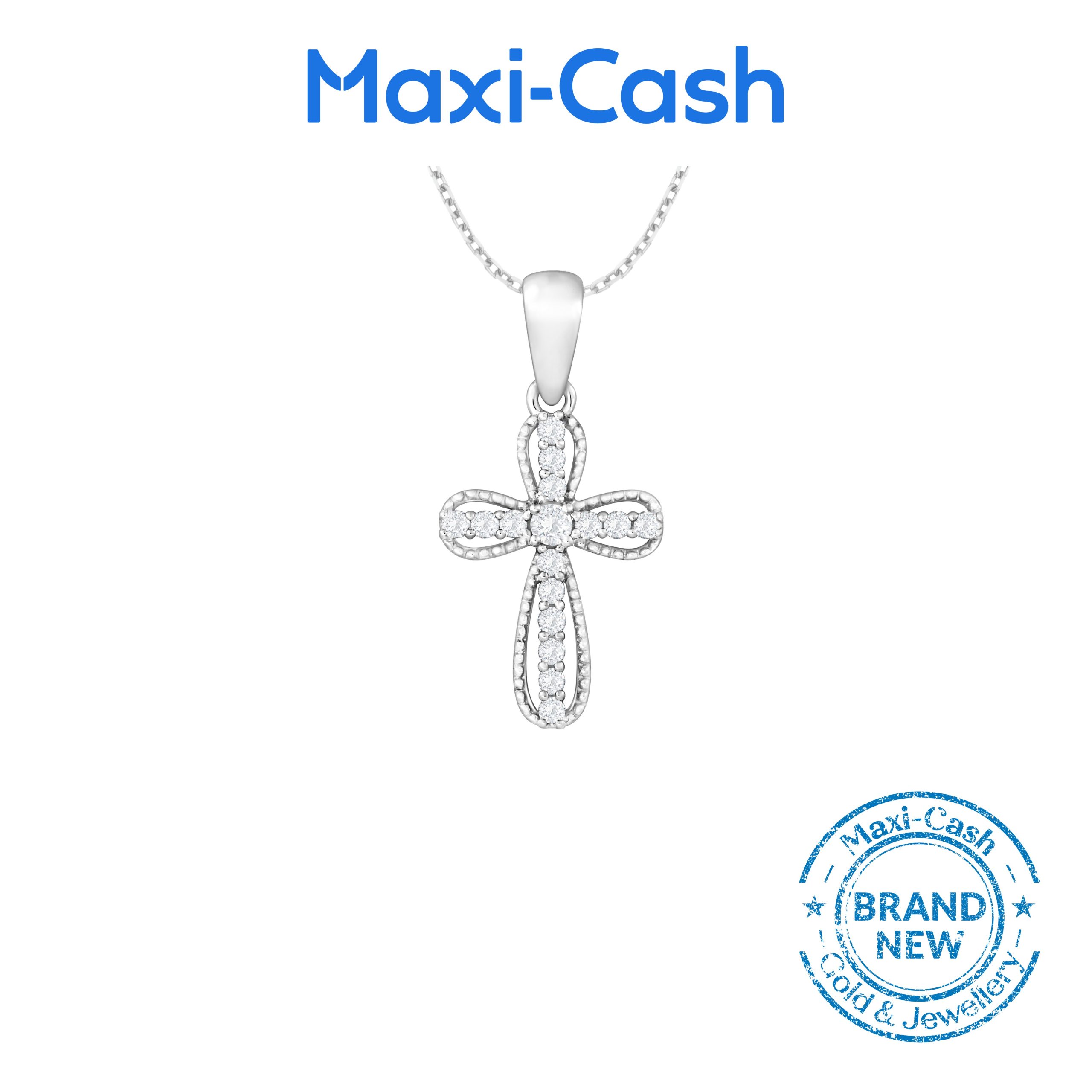 Diamond Glimmering Grace Pendant in 18K White Gold