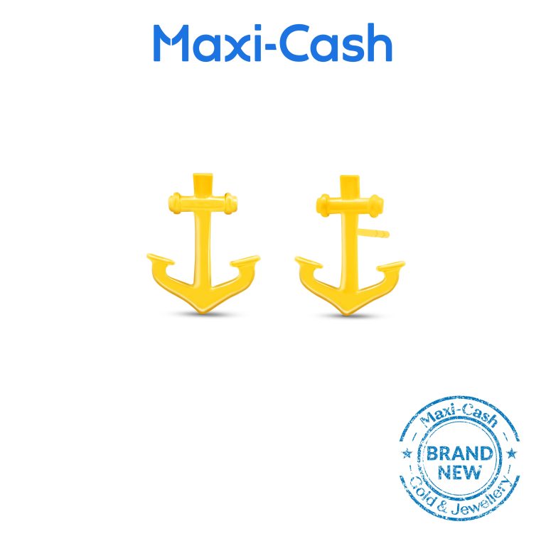 Golden Anchor Earrings in 916 Gold