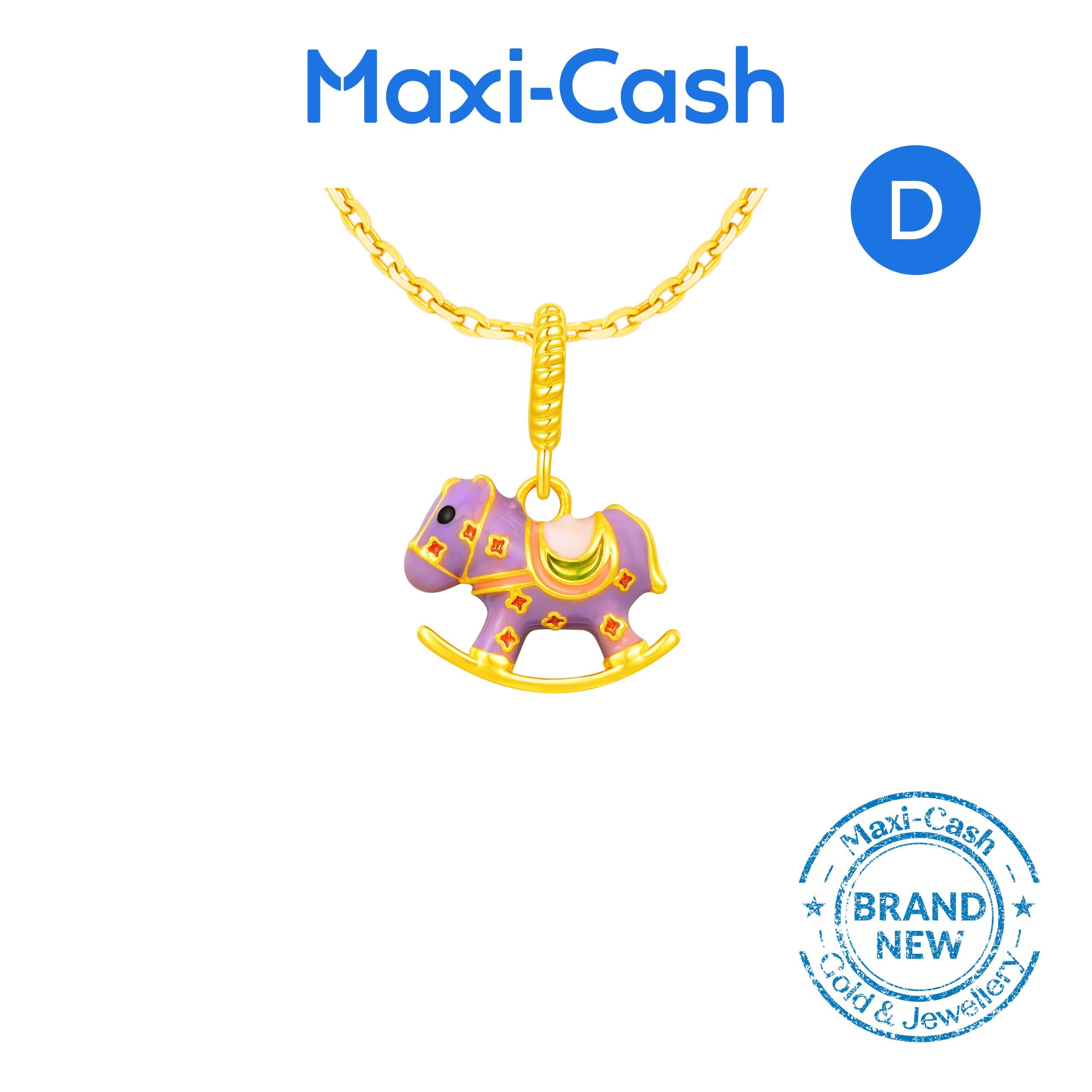 Buy 1 Get 3 Free (2 Pendants + 2 Chains) Horse Pendants in 916 Gold - Image 5