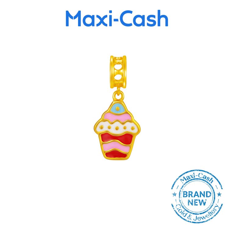 Delight Cupcake Fantasi Charm in 916 Gold