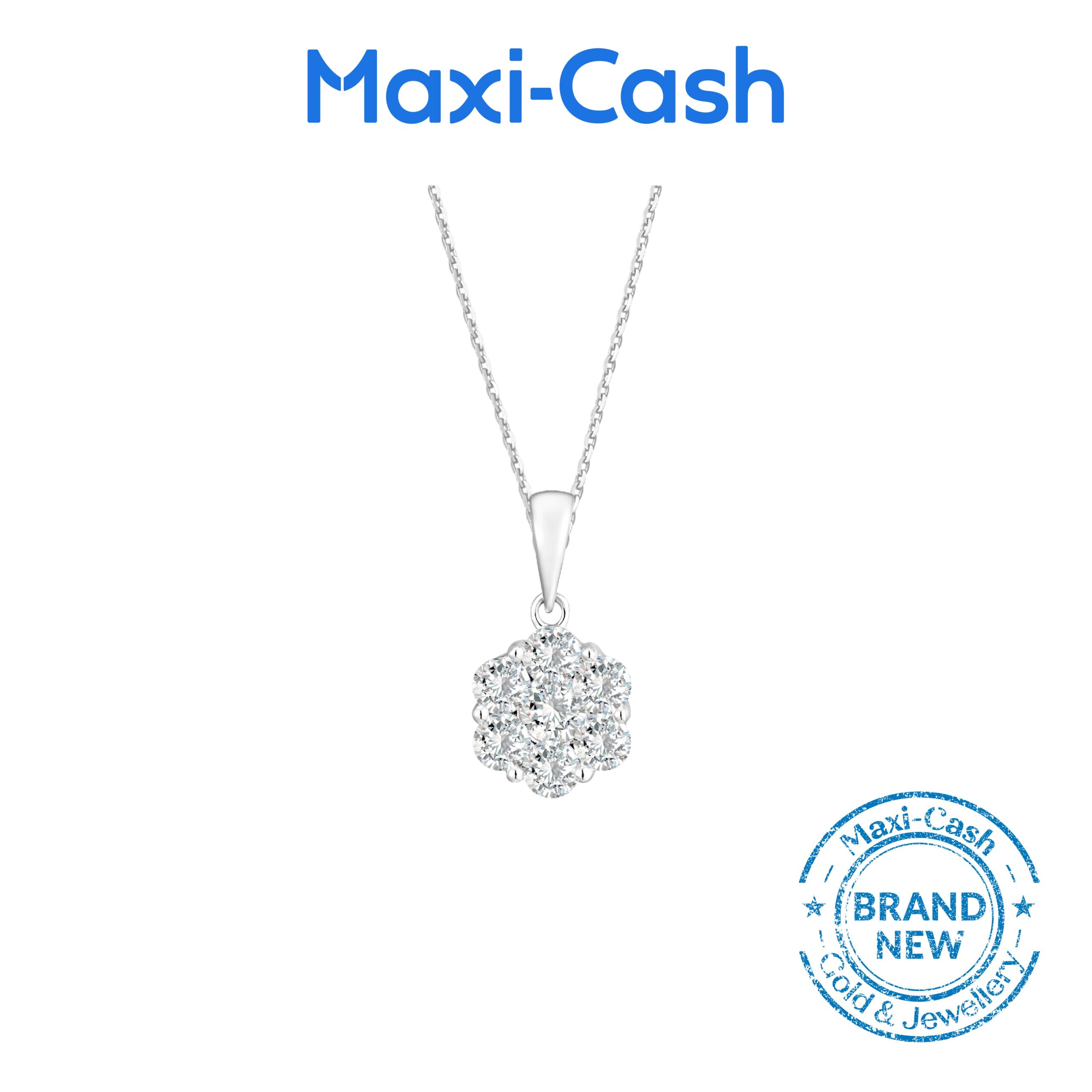 True Carat Nuevo Linea Bloom Pendant in 14k White Gold