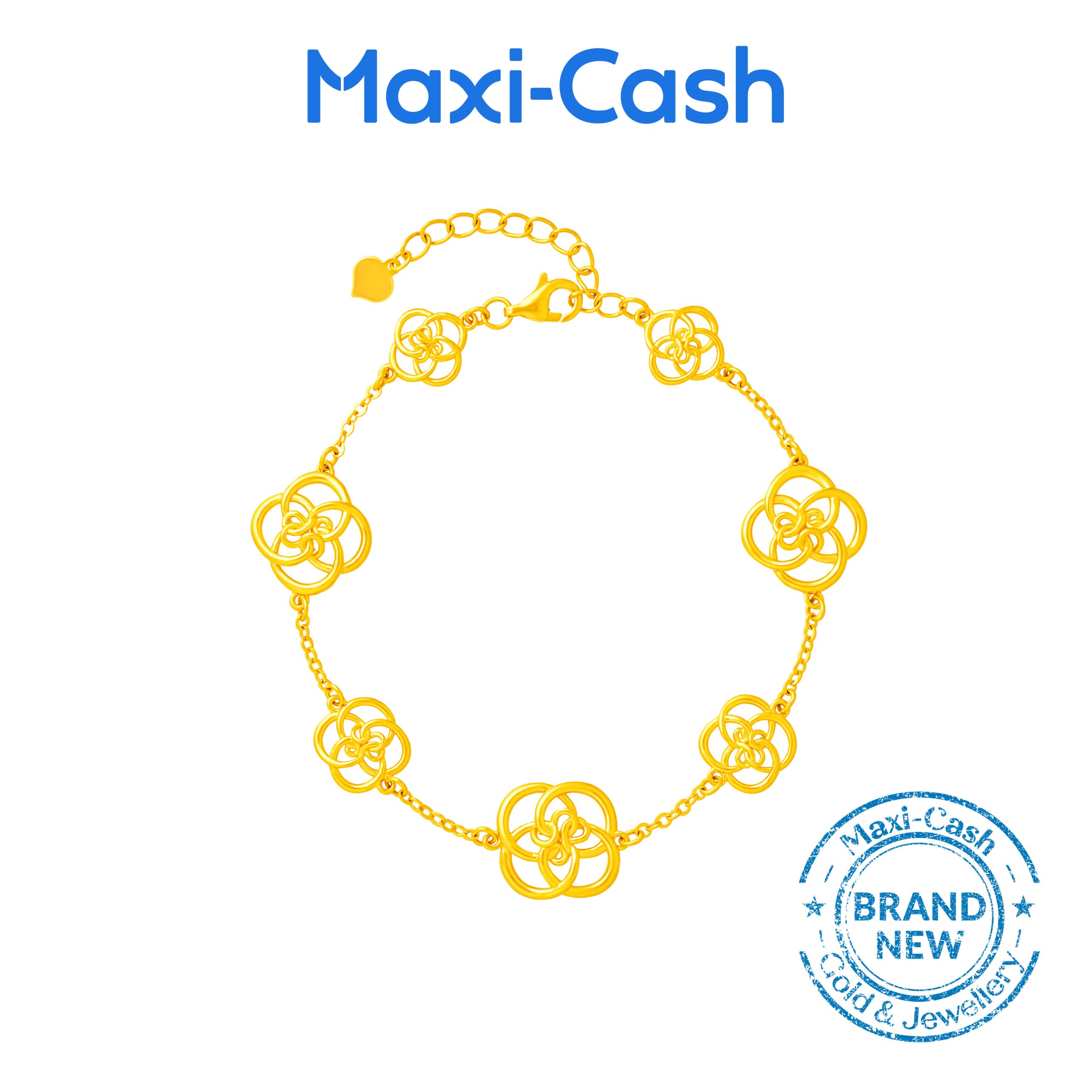 Infinity Clover Knot Bracelet in 916 Gold
