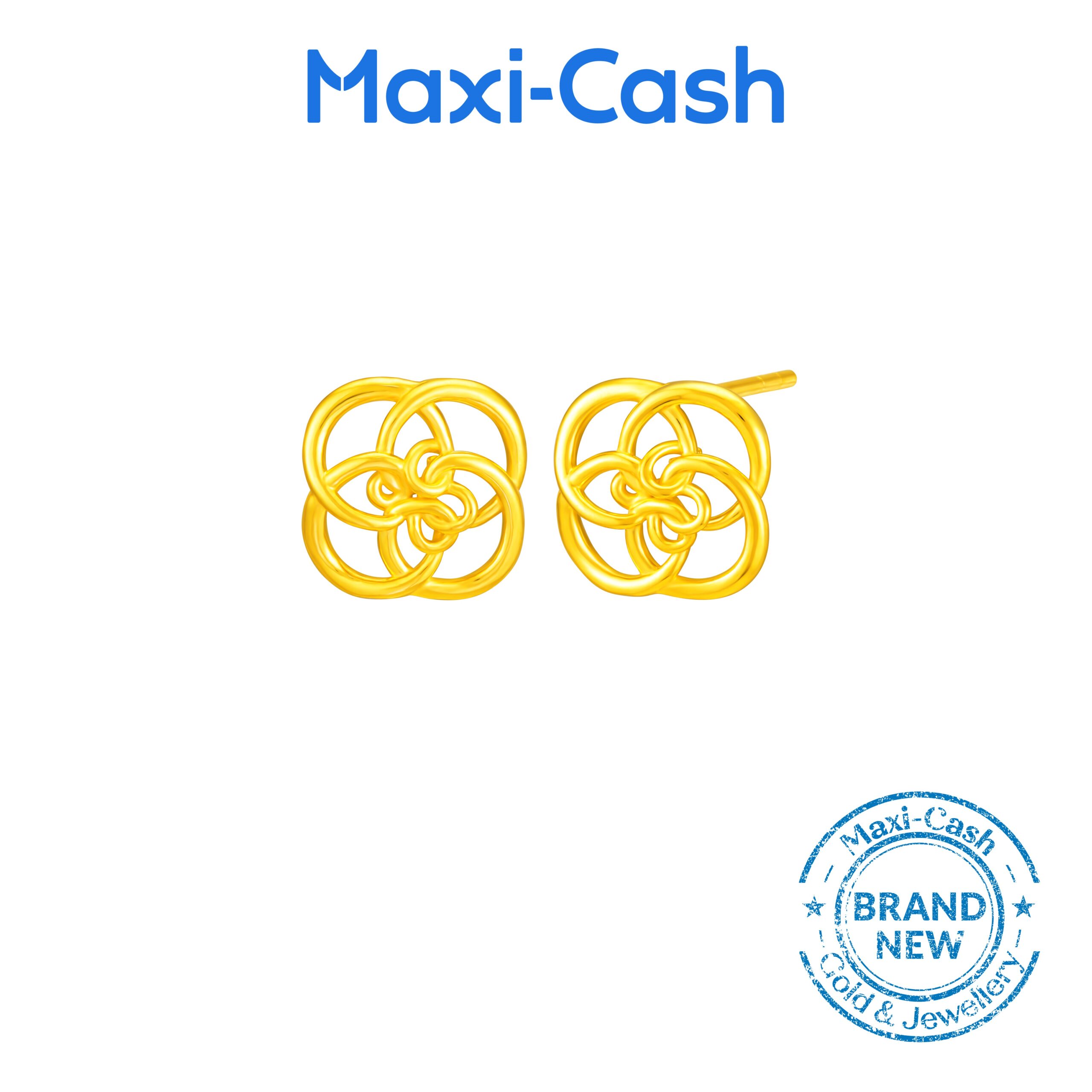 Infinity Clover Knot Earrings in 916 Gold
