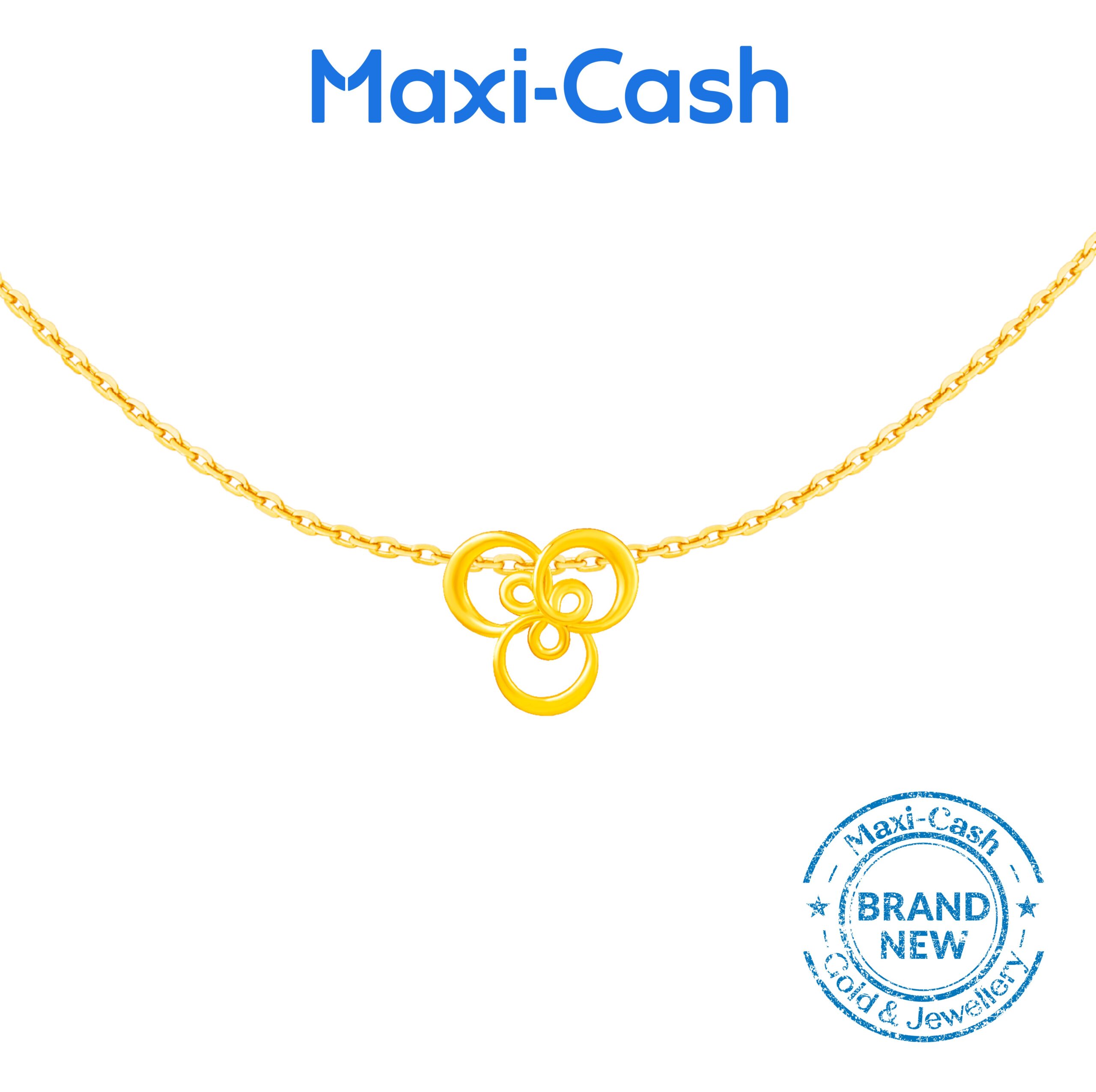 Trinity Clover Knot Pendant in 916 Gold